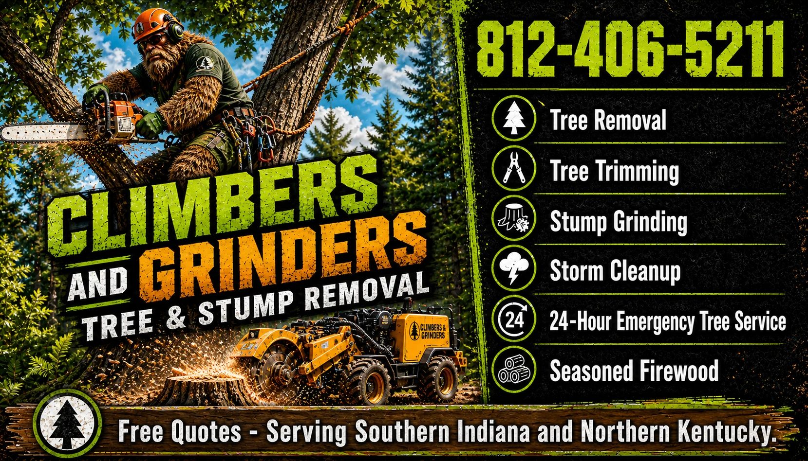 Climbers and Grinders business card front design